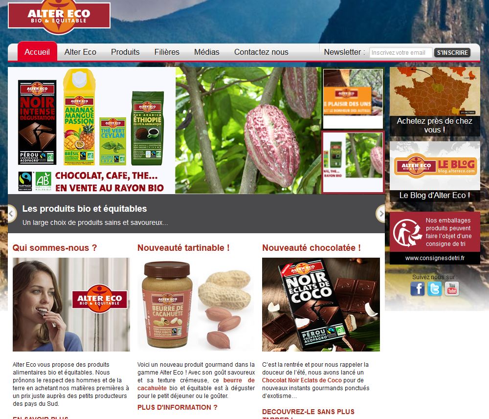 Détails : le site alter eco