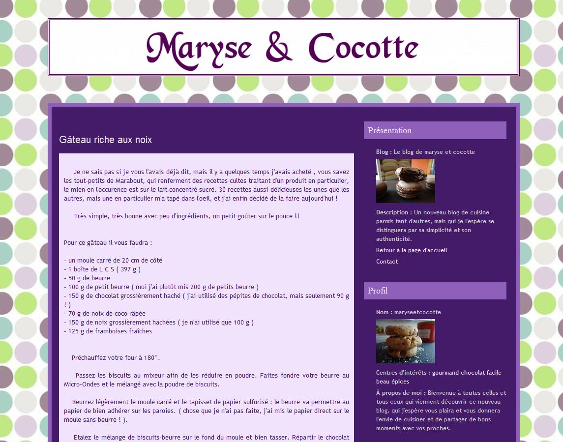 Détails : Maryse & Cocotte